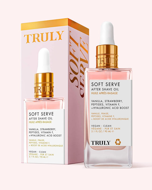 TRULY SOFT SERVE - Aceite para despues de afeitarse ¡Adiós Irritación, Hola Piel de Durazno! 🍑 + E-book de obsequio 🎁