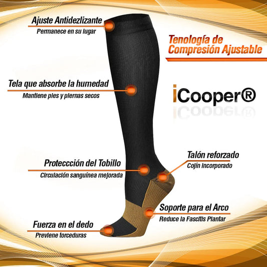 Medias de compresion iCooper- ¡Comodidad, Salud y Rendimiento en Cada Paso! - DESPACHO DIRECTO